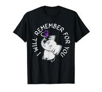 Je me souviendrai pour Vous Mettre Fin à la Sensibilisation à la maladie d'Alzheimer ALZ T-Shirt Graphique avec Valeur, Homme, Noir, M