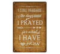 Je me souviens encore des jours où je priais - Décoration de style ferme moderne pour la maison, décorations en métal 8x12 pouces pour le salon - Plaque religieuse de prière pour la maison, cadeaux c