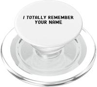 Je me Souviens Totalement de Ton nom White Lie Party Funny Sarcastic PopSockets PopGrip pour MagSafe