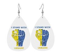 Je me tiens avec des boucles d'oreilles en cuir d'ukraine pour les femmes pendantes boucle d'oreille pendentif avec crochet cadeaux pour fille adulte
