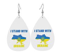Je me tiens avec des boucles d'oreilles en cuir d'ukraine pour les femmes pendantes boucle d'oreille pendentif avec crochet cadeaux pour fille adulte