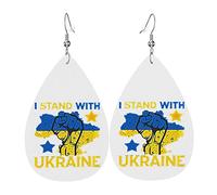 Je me tiens avec des boucles d'oreilles en cuir d'ukraine pour les femmes pendantes boucle d'oreille pendentif avec crochet cadeaux pour fille adulte