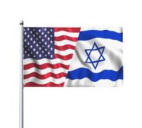 Je me tiens avec le drapeau d'Israël Drapeau américain 3 x 5 Dieu prie pour Israël Drapeau de cour Israël Drapeau fort J'aime Israël Drapeau d'Israël gratuit 3 x 5 pieds avec œillets en laiton Drape