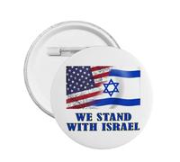 Je me tiens avec l'épingle d'Israël Priez pour Israël Épingle forte Support américain avec l'épingle d'Israël Soutenez l'épingle d'Israël Nous sommes avec les badges d'Israël Épingles à boutons Bouton