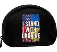 Je me tiens avec l'Ukraine Porte-Monnaie Portefeuille Femmes et Filles Mignon Mode Sac Changement Pochette Porte-clés Femmes Sac à Main Cadeau