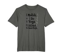 Je médite, Je Fais du Yoga, J'Ai Toujours Envie de gifler Les Gens T-Shirt, Homme Grandes Tailles, Asphalte, 3X Tall