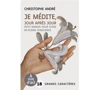 Je medite jour apres jour Grands caractères, édition accessible pour les malvoyants - Christophe André - A Vue D'oeil - broché - Guide