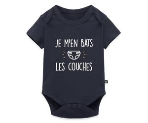 Je M'en Bats Les Couches Cadeau Humour Body Manches Courtes Bébé Bio