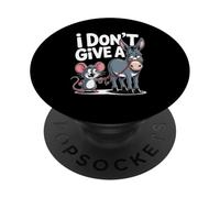 Je M'en Fiche Drôle D'âne Et De Rat Animal Insolent Comédie PopSockets PopGrip Adhésif