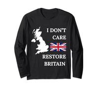 Je M'EN Fous DE Restore Britain British Pride UK Royaume-UNI Manche Longue