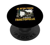 Je M'en Fous Je Rentre en Tractopelle BTP Ouvrier Drole PopSockets PopGrip Adhésif