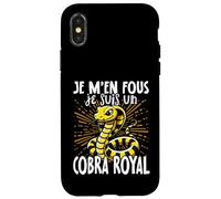 Je M'en Fous Je suis Un Cobra Royal - Cute King Cobra Coque pour iPhone X/XS