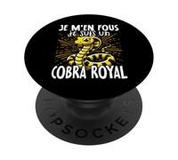 Je M'en Fous Je suis Un Cobra Royal - Cute King Cobra PopSockets PopGrip Adhésif