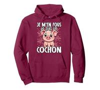Je M'en Fous Je suis Un Cochon - Mignon Cochon Sweat à Capuche, Unisexe pour Adultes, Marron, L