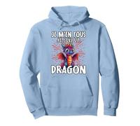 Je M'en Fous Je suis Un Dragon - Dragon Mignon Sweat à Capuche, Unisexe pour Adultes, Bleu poudré, M