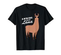 Je M'en Fous Je suis Un Lama - Slogan Drôle T-Shirt, Homme, Noir, S