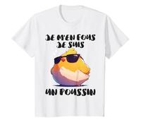 Je M'en Fous Je suis Un Poussin | Humour Poussin Citation T-Shirt, Enfant, Blanc, 10 Ans
