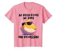 Je M'en Fous Je suis Un Poussin | Humour Poussin Citation T-Shirt, Enfant, Rose, 12 Ans