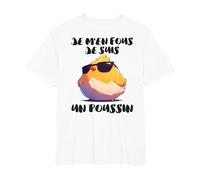 Je M'en Fous Je suis Un Poussin | Humour Poussin Citation T-Shirt, Homme Grandes Tailles, Blanc, 6X Tall