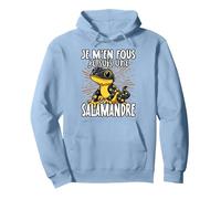 Je M'en Fous Je suis Une Salamandre - Jolie Salamandre Sweat à Capuche, Unisexe pour Adultes, Bleu poudré, L