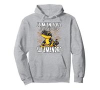 Je M'en Fous Je suis Une Salamandre - Jolie Salamandre Sweat à Capuche, Unisexe pour Adultes, Gris Chiné, M