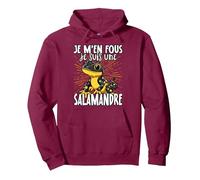 Je M'en Fous Je suis Une Salamandre - Jolie Salamandre Sweat à Capuche, Unisexe pour Adultes, Marron, M