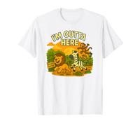 Je m'en Vais d'ici : Slogan de liberté pour Les Animaux d'un Zoo Qui s'évade T-Shirt