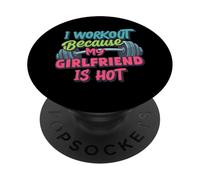 Je m'entraîne Parce Que ma Copine est Sexy et drôle pour Hommes PopSockets PopGrip Adhésif