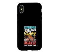 Je Mets en Doute ma santé mentale mais Mon ukulélé m'a Dit Que j'allais Bien Coque pour iPhone X/XS