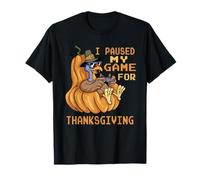 Je Mets Mon Jeu en Pause pour Thanksgiving Gamer Turkey, Hommes, Femmes et Enfants T-Shirt