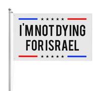 Je meurs pour Israël - Drapeaux 90 x 150 cm (3 x 5 pi) double face - Impression haute définition - Résistants aux intempéries - Festivals sportifs