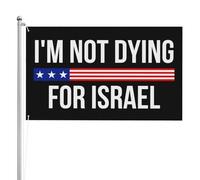 Je meurs pour Israël - Drapeaux 90 x 150 cm (3 x 5 pi) double face - Impression haute définition - Résistants aux intempéries - Festivals sportifs