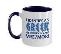 Je M'Identifie Comme Grecque Tasse À Café Pratiques Tasses Avec Poignée Tasse 330Ml Pour Petit Déjeuner Femme Thé