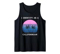 Je m'identifie comme Un californien au Coucher du Soleil, Palm Trees Love CA Débardeur
