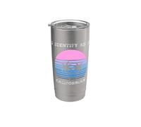 Je m'identifie comme un californien au coucher du soleil, Palm Trees Love CA Gobelet isotherme en acier inoxydable double paroi