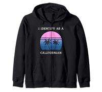 Je m'identifie comme Un californien au Coucher du Soleil, Palm Trees Love CA Sweat à Capuche