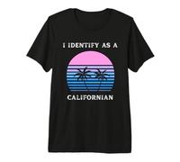 Je m'identifie comme Un californien au Coucher du Soleil, Palm Trees Love CA T-Shirt Haut de Gamme