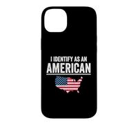 Je m'identifie comme Un Drapeau américain Coque pour iPhone 14 Plus