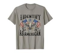 Je m'identifie comme Un Drapeau américain Patriot USA Eagle 1776 T-Shirt