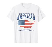 Je m'identifie comme Un Drapeau américain Patriot USA Eagle 1776 T-Shirt