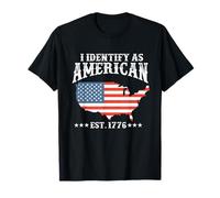 Je m'identifie comme Un Drapeau américain Patriot USA Eagle 1776 T-Shirt