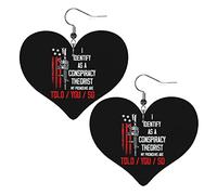 Je m'identifie comme un théoricien du complot Les pronoms vous sont dits Boucles d'oreilles en cuir pour femmes Boucles d'oreilles pendantes Pendentif en forme de cœur avec crochet Cadeaux pour fille