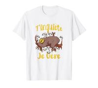 Je m'inquiète, Je parviens à Dormir paresseusement sur Une Branche T-Shirt Graphique avec Valeur, Homme, Blanc, S