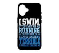 Je nage si jamais tu me Vois Courir Un Nageur drôle Qui nage Coque pour iPhone 16