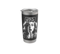 Je n'ai aucune idée de la raison pour laquelle je suis sortie du lit, fille sarcastique du pop art Gobelet isotherme en acier inoxydable double paroi