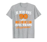 Je n'ai Pas 90 Ans j'ais 18 Ans - Anniversaire Blague T-Shirt, Homme, Gris Chiné, 5XL