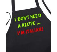 Je n'ai pas besoin de recette - Je suis italien. Jolis tabliers de chef noirs