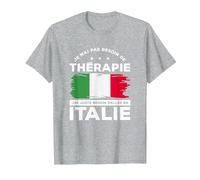 Je n'ai Pas Besoin De Thérapie Italie T-Shirt, Homme, Gris Chiné, M