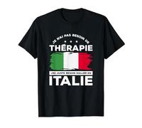 Je n'ai Pas Besoin De Thérapie Italie T-Shirt, Homme, Noir, XXL