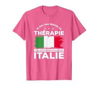 Je n'ai Pas Besoin De Thérapie Italie T-Shirt, Homme, Rose Chiné, XL